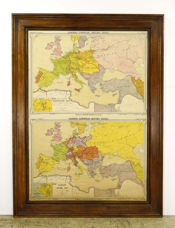 Globes & Maps - Oak Framed Historical Map of Europe from 1810-1815