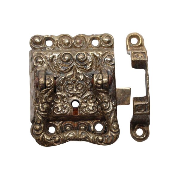 Ice Box Hardware - Ornate Right Hand Brass Ice Box Latch