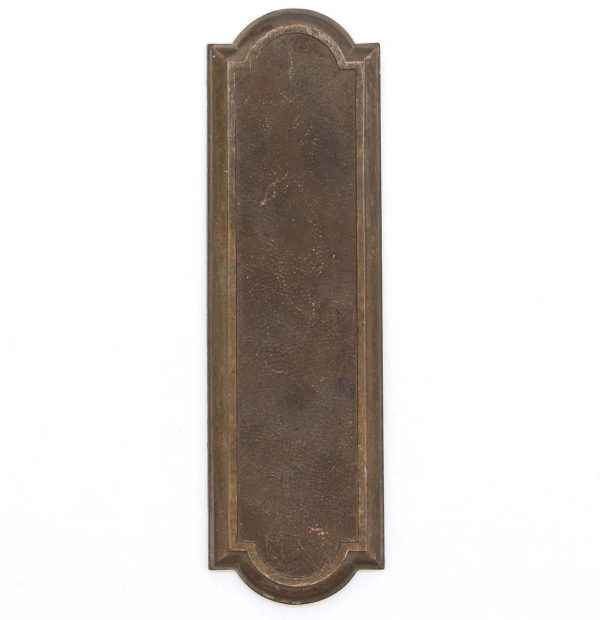 Push Plates - Vintage 8.25 in. Cast Brass Textured Beveled Door Push Plate
