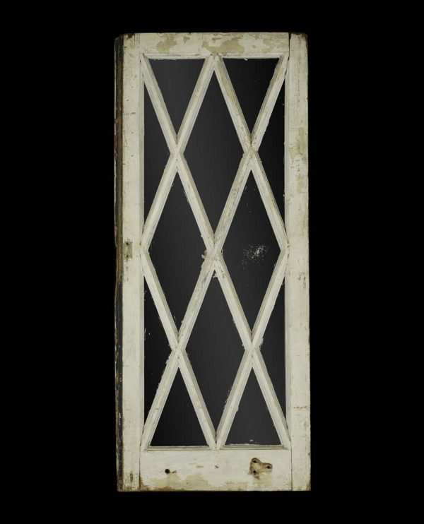 Reclaimed Windows - Reclaimed Diamond Pane Glass Wood Frame Window 44 x 18.375