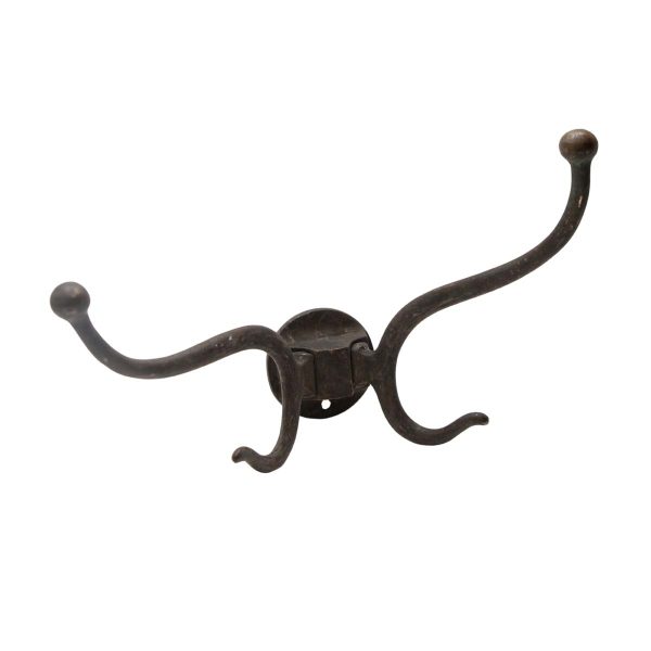 Single Hooks - Antique Bronze Double Arm Hall Tree Hook