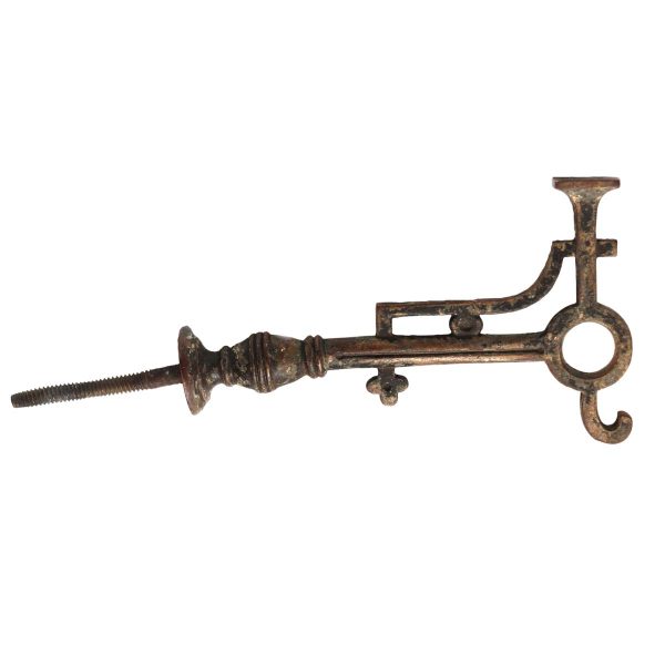 Single Hooks - Antique Elongated Arm Geometric Bronze Screw Hall Tree Hook