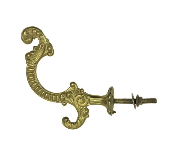 Single Hooks - Polished Brass Plated Cast Iron Ornate Hook