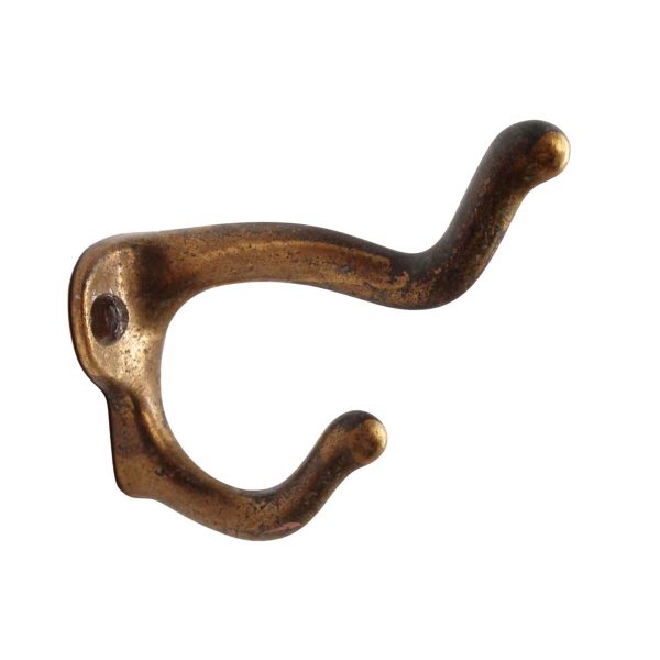 Single Hooks - Vintage Lightweight Brass Plated Aluminum Double Arm Hook