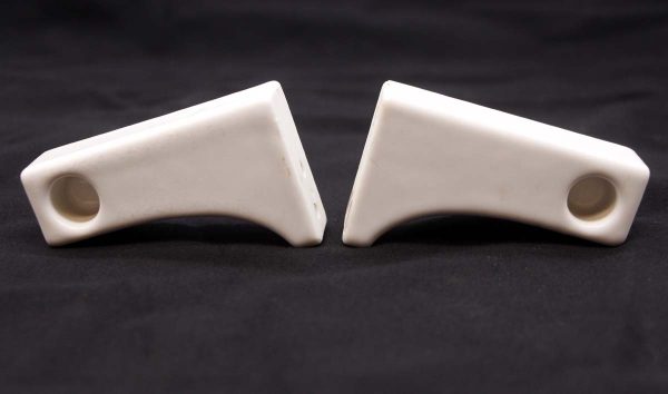 Bathroom - Pair of Vintage White Ceramic Toilet Paper Holder Brackets