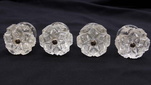 Cabinet & Furniture Knobs - Set of Antique 2 in. Clear Sandwich Glass Drawer Knobs