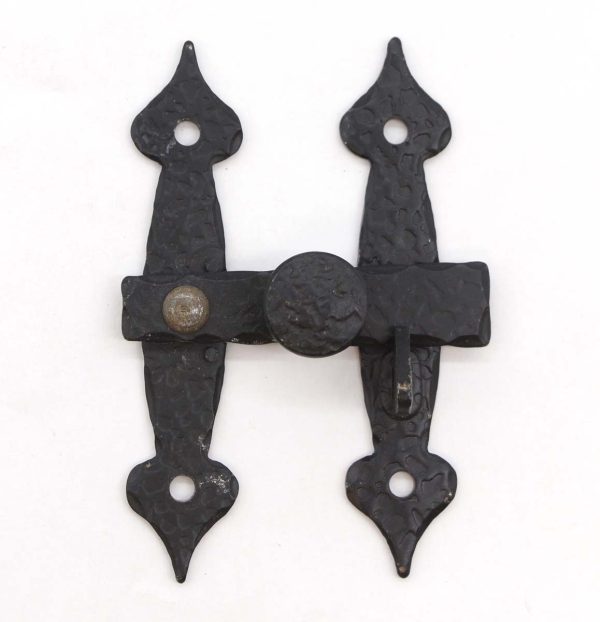 Cabinet & Furniture Latches - Arts & Crafts Black Steel Hammered Cabinet Bar Latch