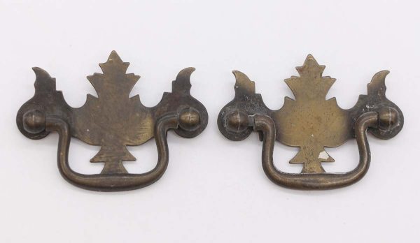 Cabinet & Furniture Pulls - Pair of Vintage 3.125 in. Chippendale Brass Bail Drawer Pulls