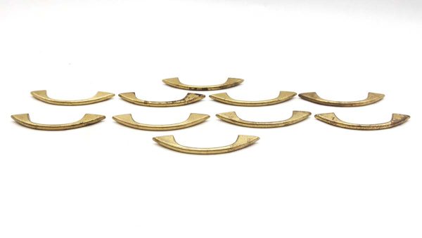 Cabinet & Furniture Pulls - Set of Vintage 4.25 in. Mid Century Brushed Brass Bridge Drawer Pulls