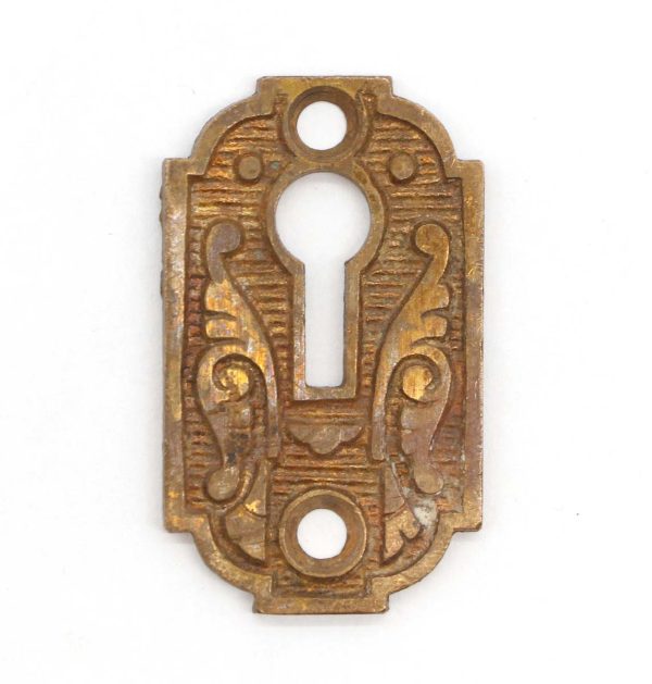 Keyhole Covers - Antique Aesthetic 1.75 in. Brass Door Keyhole Cover Plate