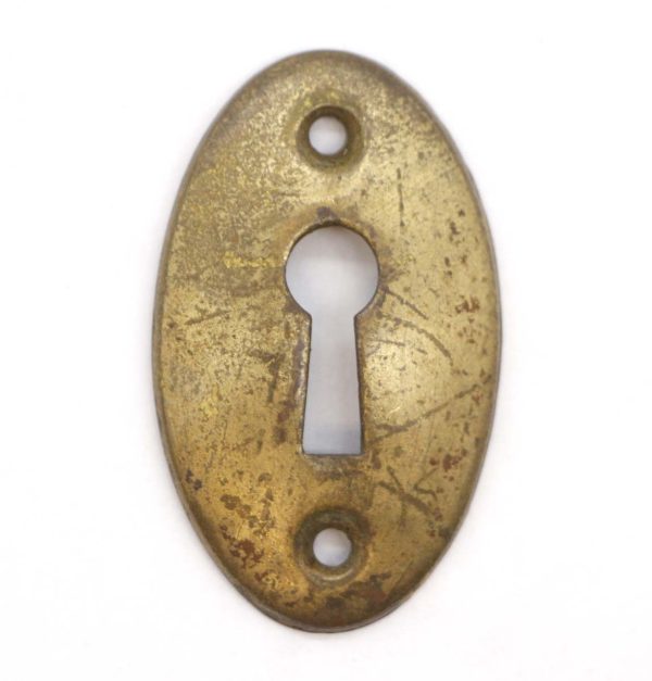 Keyhole Covers - Vintage 2 in. Brass Oval Keyhole Cover Plate