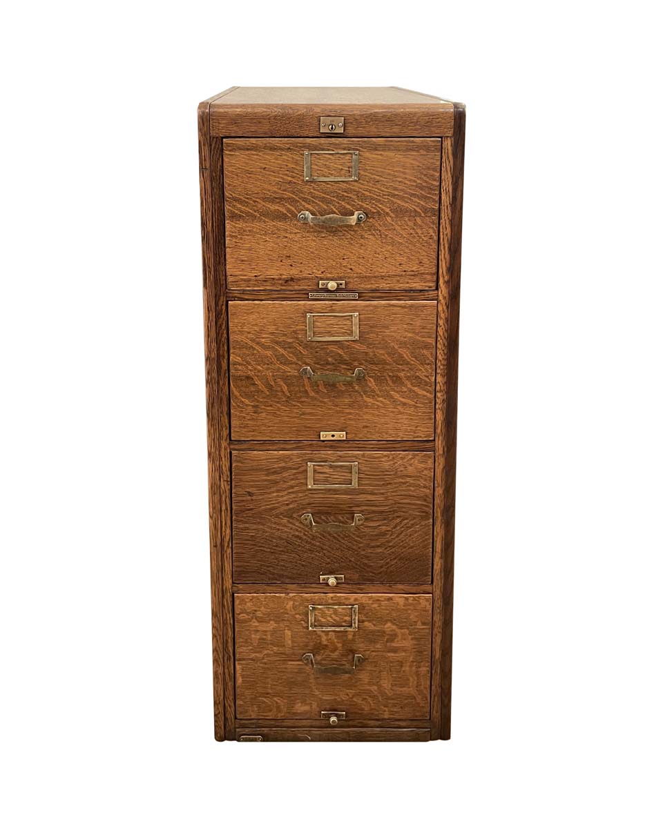 Office Furniture - Restored Antique Tiger Oak Library Bureau SoleMakers File Cabinet