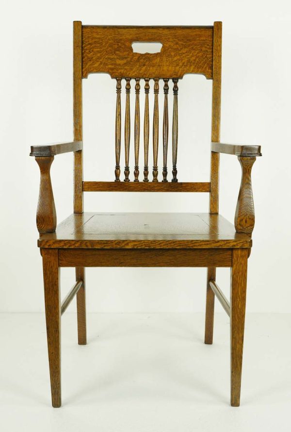 Seating - Vintage Dark Oak Spindle Back Arm Chair