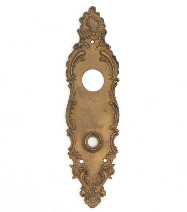 Back Plates - Antique 10.75 in. Corbin Rococo Bronze Entry Door Back Plate