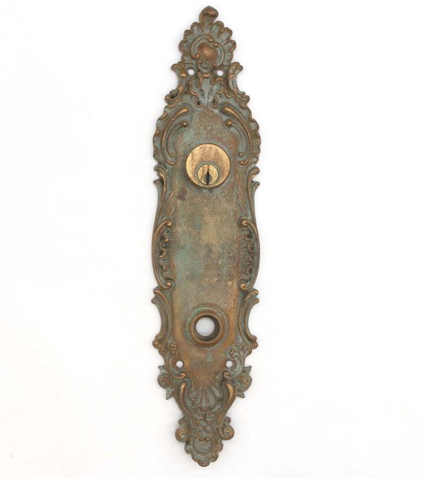 Back Plates - Antique 13 in. Corbin Rococo Bronze Entry Door Back Plate