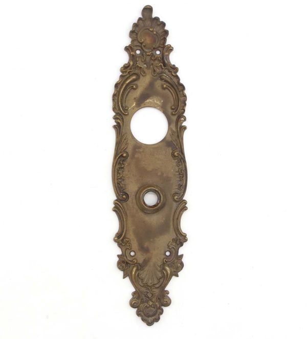 Back Plates - Antique 13 in. Corbin Rococo Bronze Lock Insert Entry Door Back Plate