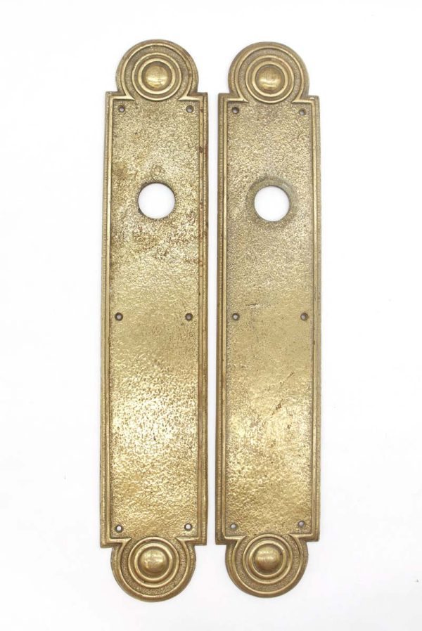 Back Plates - Pair of Vintage 20 in. Brass Entry Door Push Plates