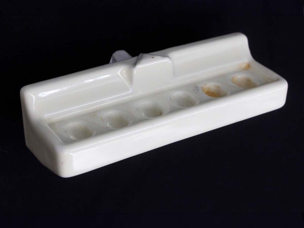 Bathroom - Reclaimed Off White Ceramic Flush Mount Toothbrush Holder