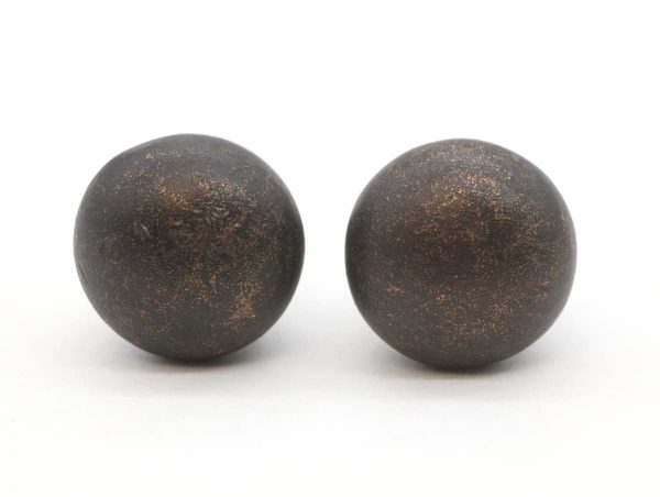 Cabinet & Furniture Knobs - Pair of Vintage 1.25 in. Dark Brass Cabinet Drawer Knobs