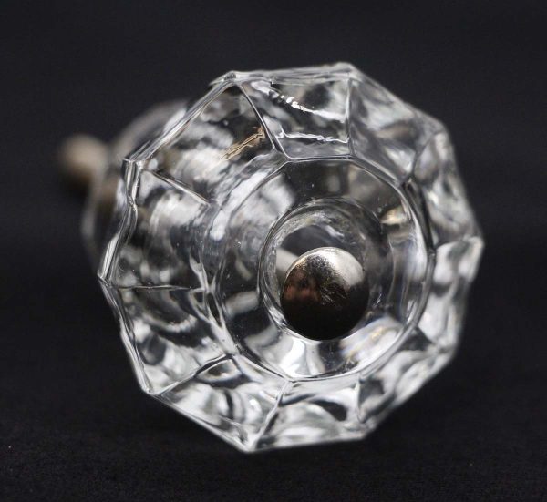 Cabinet & Furniture Knobs - Vintage 1.25 in. Fluted Clear Glass Drawer Cabinet Knob