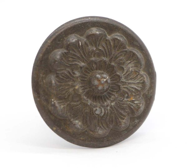 Cabinet & Furniture Knobs - Vintage 1.75 in. Darkened Brass Floral Cabinet Knob