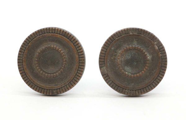 Cabinet & Furniture Pulls - Pair of Vintage 1.375 in. Concentric Brass Cabinet Drawer Knobs