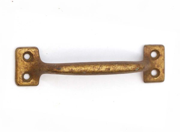 Cabinet & Furniture Pulls - Vintage 4 in. Brass Plated Steel Bridge Furniture Window Lift Pull