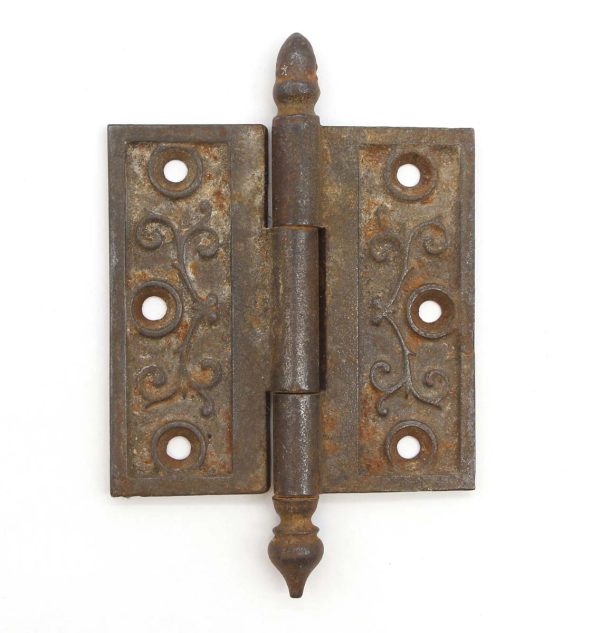 Door Hinges - Antique 3.5 x 3.5 Victorian Cast Iron Butt Door Hinge