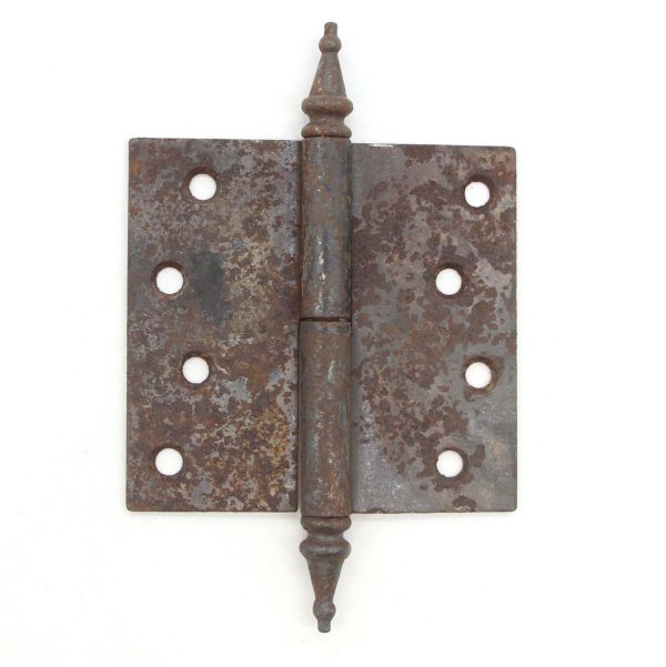 Door Hinges - Antique 4 x 3.875 Cast Iron Steeple Tip Lift Off Butt Door Hinge