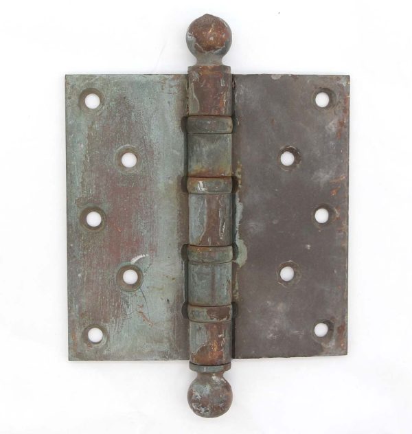 Door Hinges - Antique 5 x 5 Ball Bearing Bronze Ball Tip Butt Door Hinge