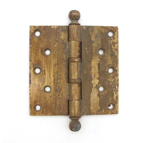 Door Hinges - Antique 5 x 5 Brass Ball Bearing Butt Door Hinge