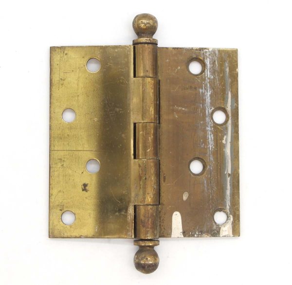 Door Hinges - Vintage 4 x 4 Brass Russwin Ball Tip Offset Door Hinge