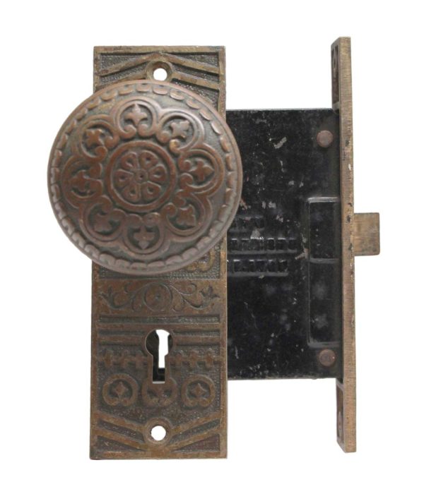 Door Knob Sets - Cast Bronze Niles Chicago Door Knob & Lock Set