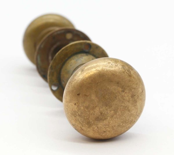 Door Knob Sets - Vintage Classic Round Plain Brass Passage Door Knob Set