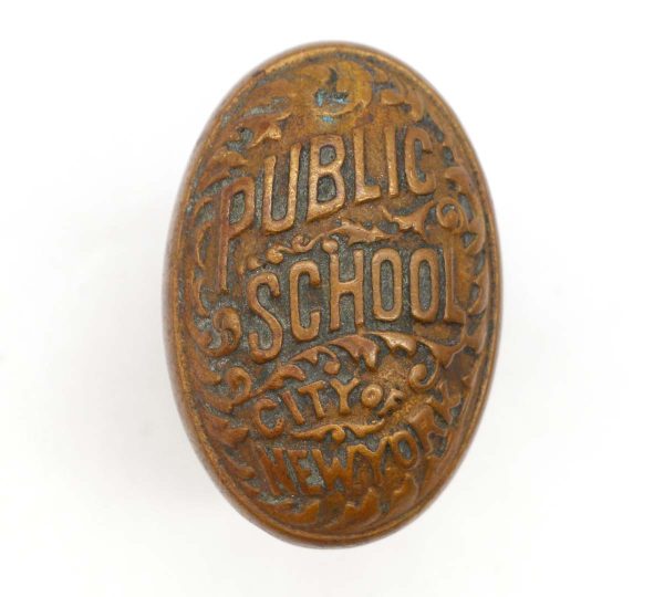 Door Knobs - Antique Bronze Oval NYC Public School Door Knob