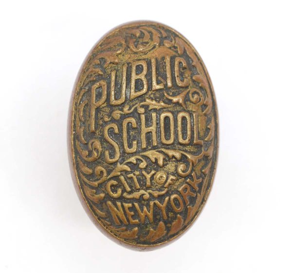 Door Knobs - Antique Bronze Public School City of New York Entry Door Knob