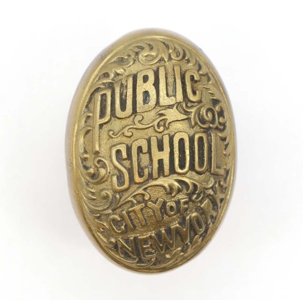 Door Knobs - Antique Polished Bronze Public School City of New York Door Knob