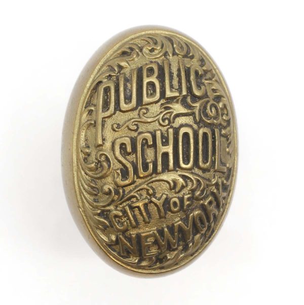 Door Knobs - Antique Polished Bronze Public School City of New York Entry Door Knob