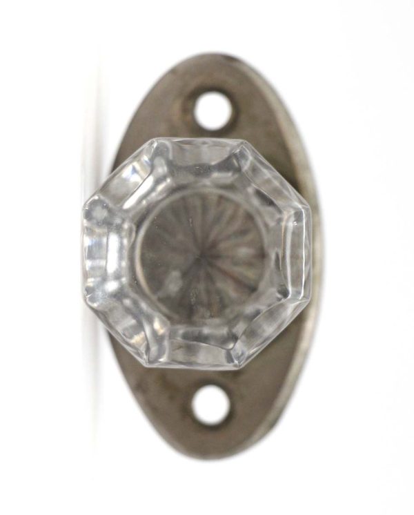 Door Locks - Vintage Octagon Glass Oval Back Thumb Latch