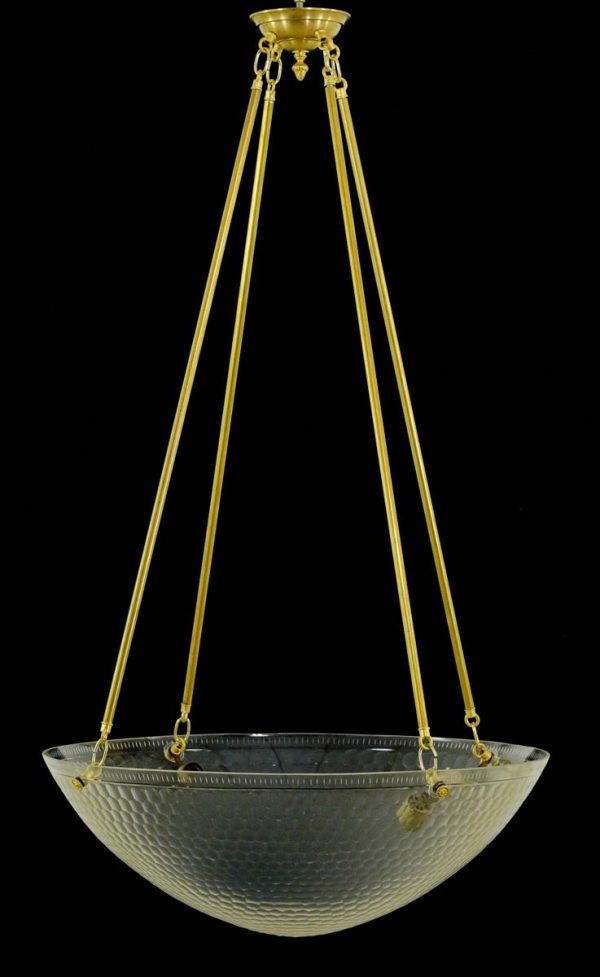 Down Lights - Traditional Ripple Bowl Style Glass Pendant Light