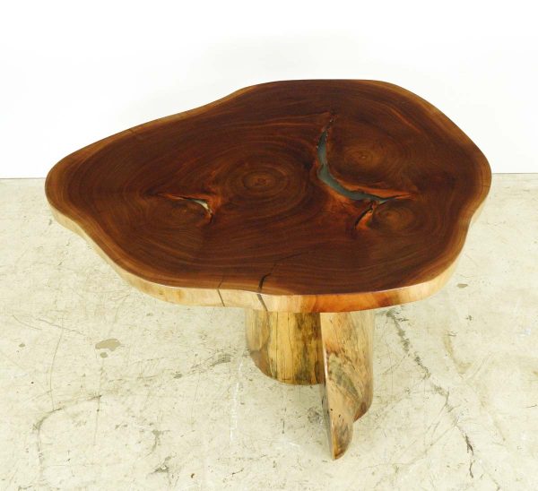 Farm Tables - Handcrafted 41 in. Live Edge Mahogany Wafer Bistro Table