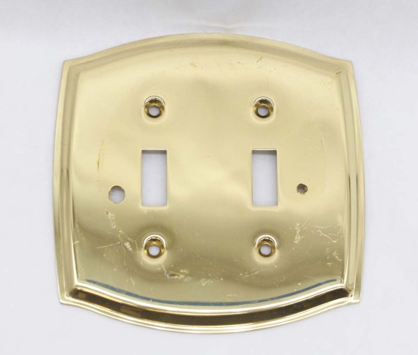 Lighting & Electrical Hardware - Modern Polished Brass 2 Gang Light Switch Cover