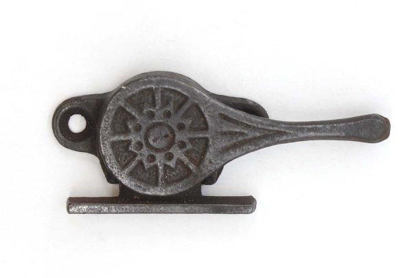 Window Hardware - Antique Victorian Black Cast Iron Side Window Sash Lock