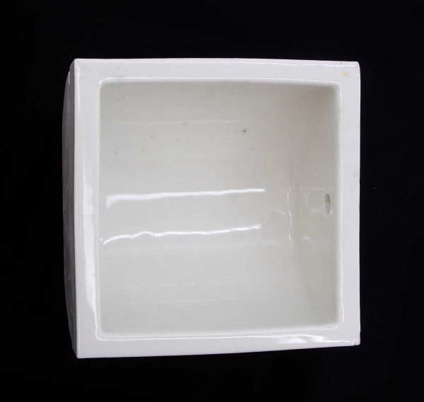 Bathroom - Vintage White Ceramic Flush Mount Toilet Paper Holder