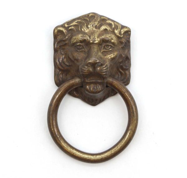 Cabinet & Furniture Pulls - Vintage 2.25 in. Steel Lion Head Ring Drawer Pull