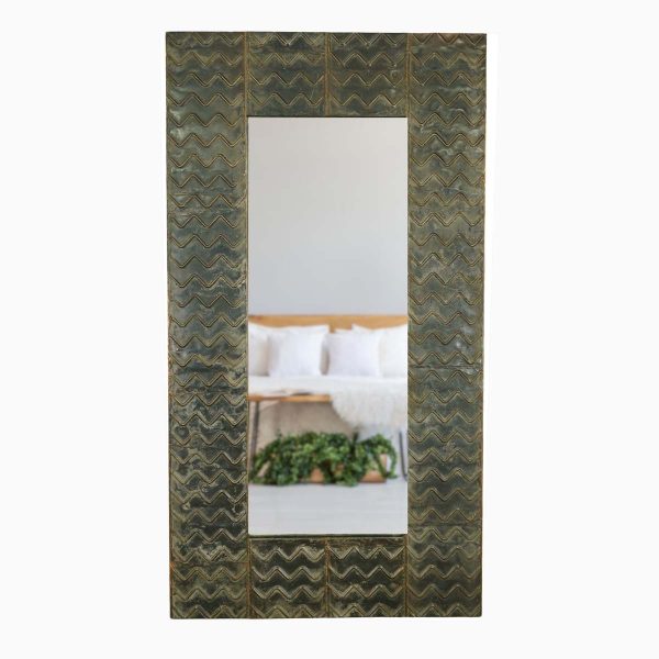 Copper Mirrors & Panels - Handcrafted Chervon Black Copper Dressing Mirror