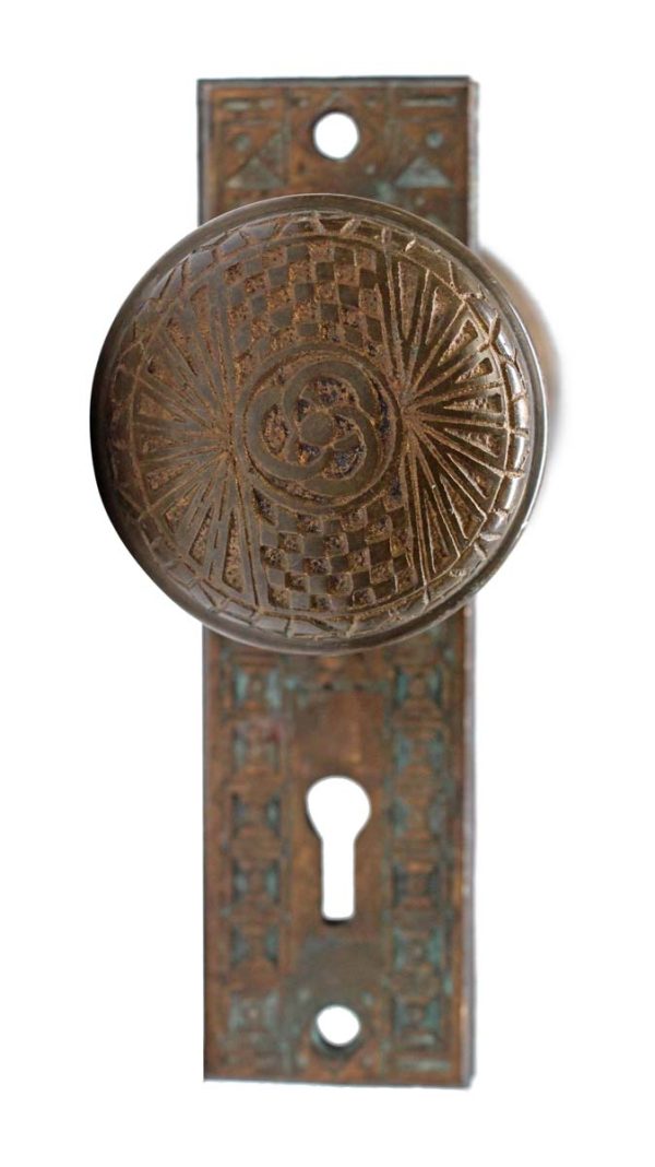 Door Knob Sets - Bronze Mallory Wheeler Door Knob Set with Back Plates