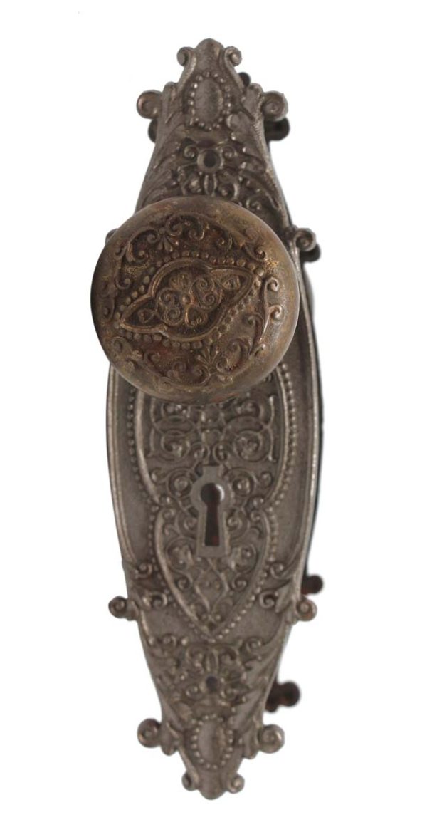 Door Knob Sets - Cast Iron Vernacular Yale & Towne Door Knob & Plate Set