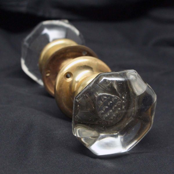 Door Knob Sets - Rounded Top Controlled Bubble Glass Knob Set