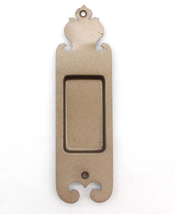 Pocket Door Hardware - Vintage 7.75 in. Gold Painted Steel Pocket Door Plate